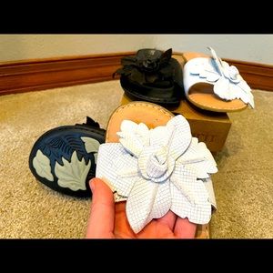 NIB BOGO! B&W New Born Flower Leather Sandals 10